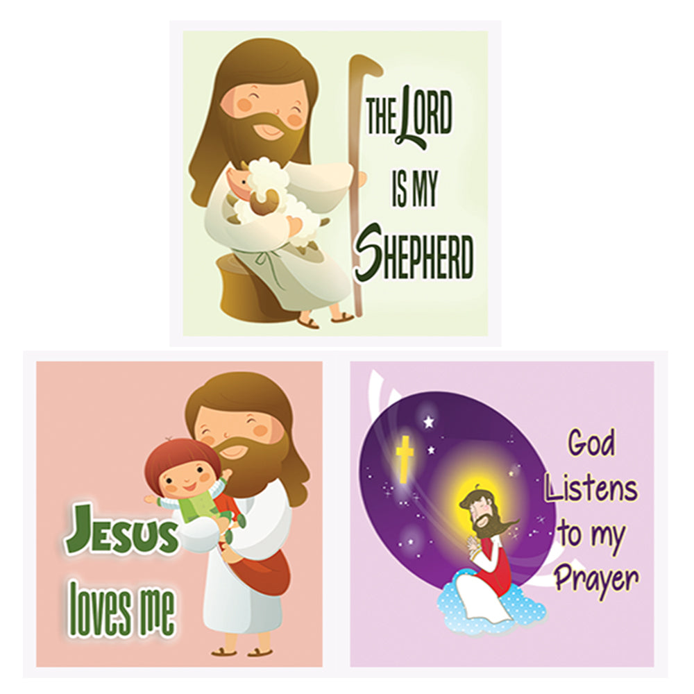 Kids Christian Stickers (10 Sheets)- God Is Love Affirmation Bible Ver –  New8Store