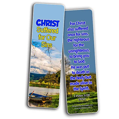 Holy Scriptures Bookmarks Cads (60 Pack) - Jesus is Risen John 3:16 - Stocking Stuffers for Good Friday Easter Sunday School VBS Christian Ministry Mission Trip
