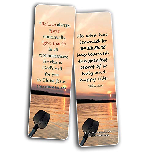 Religious Bookmarks Cards (12-Pack) - Prayer Bible Verses and Christian Quotes - Holy Scriptures to Encourage Men Women Teens Boys Girls Kids - Stocking Stuffers for Easter Thanksgiving Christmas