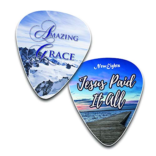 Jesus Loves Me Guitar Picks -12 Pack Celluloid Medium - Cool Acoustic and Electric guitar Accessories - Unique Gift for Men and Women Guitarists - Best Stocking Stuffers