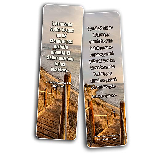 Spanish Peace Bible Verses Bookmarks (60 Pack) - Perfect Giveaways for Sunday School and Ministries Designed to Inspire Women