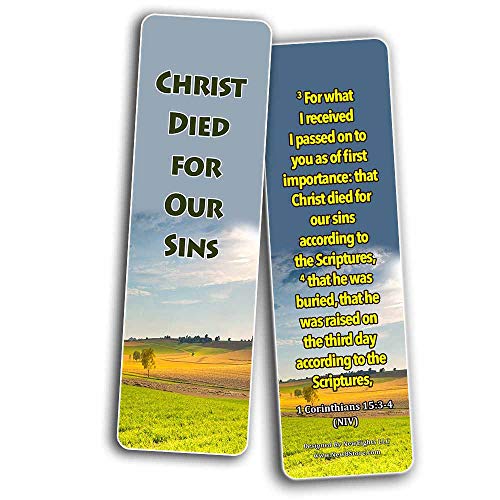 Holy Scriptures Bookmarks Cads (60 Pack) - Jesus is Risen John 3:16 - Stocking Stuffers for Good Friday Easter Sunday School VBS Christian Ministry Mission Trip
