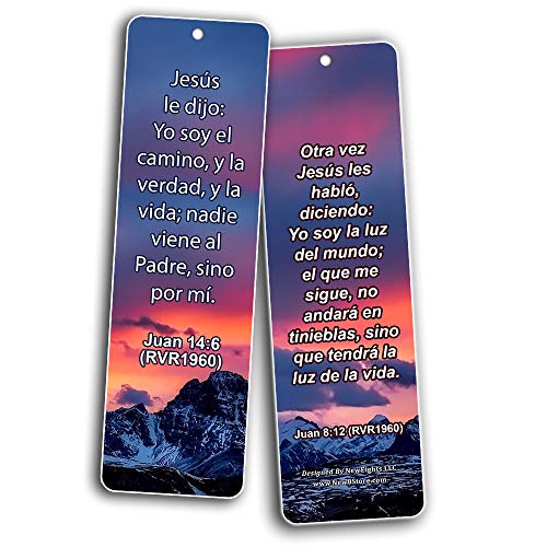 Spanish Life Bible Verses Bookmarks (60 Pack) - Perfect Giftaway for Sunday School and Learn the Spanish Language