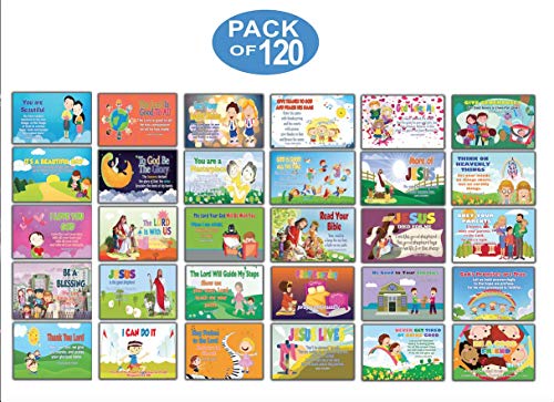 Inspirational Bible Verses Flash Cards NIV Version (30 cards x 4 set ) - Perfect Giveaways for Sunday Schools and Children?s Birthday Parties