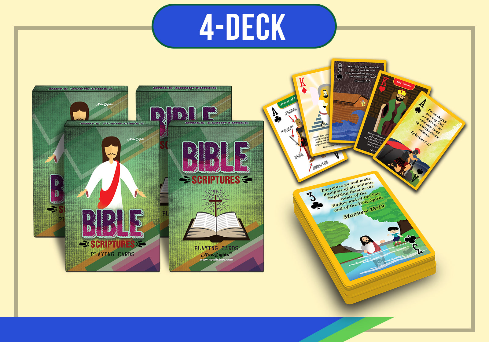 Bible Scriptures Playing Cards (4-Deck)