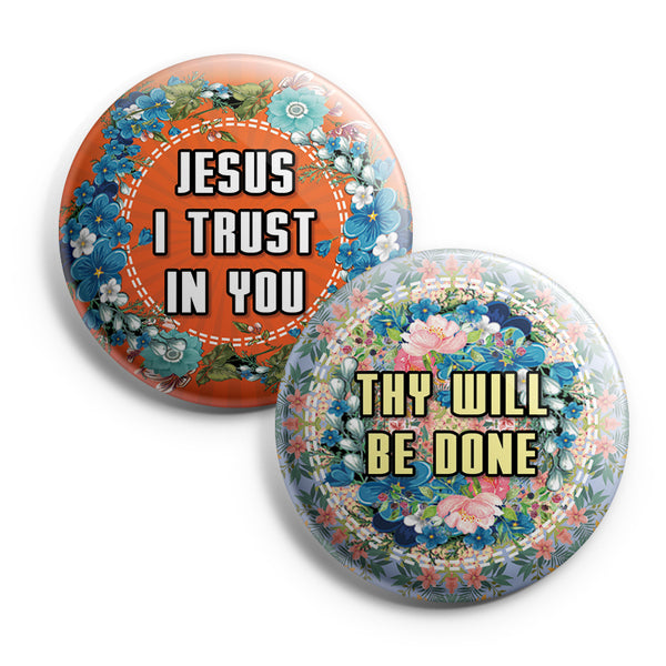 "Religious Pinback Buttons - God is Within Her (10-Pack) - Large 2.25"" VBS Sunday School Easter Baptism Thanksgiving Christmas Rewards Encouragement Gift"