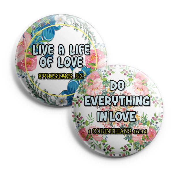 "Religious Pinback Buttons - God is Within Her (10-Pack) - Large 2.25"" VBS Sunday School Easter Baptism Thanksgiving Christmas Rewards Encouragement Gift"