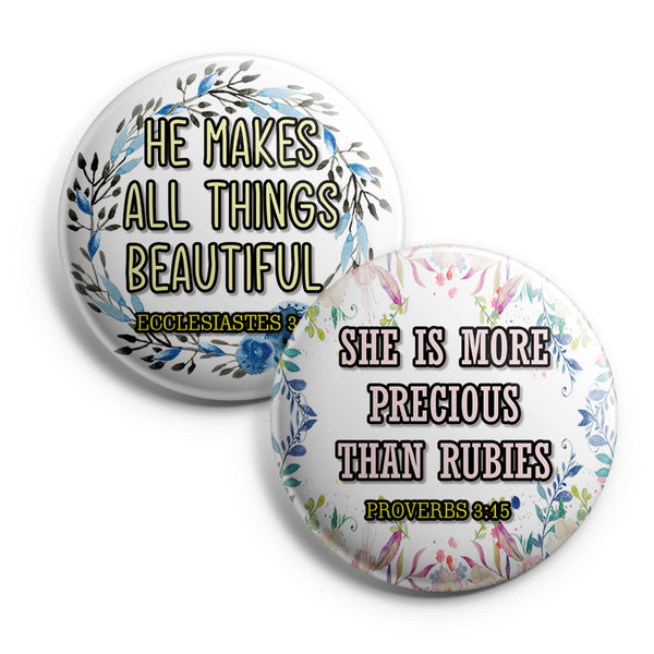 "Religious Pinback Buttons - God is Within Her (10-Pack) - Large 2.25"" VBS Sunday School Easter Baptism Thanksgiving Christmas Rewards Encouragement Gift"