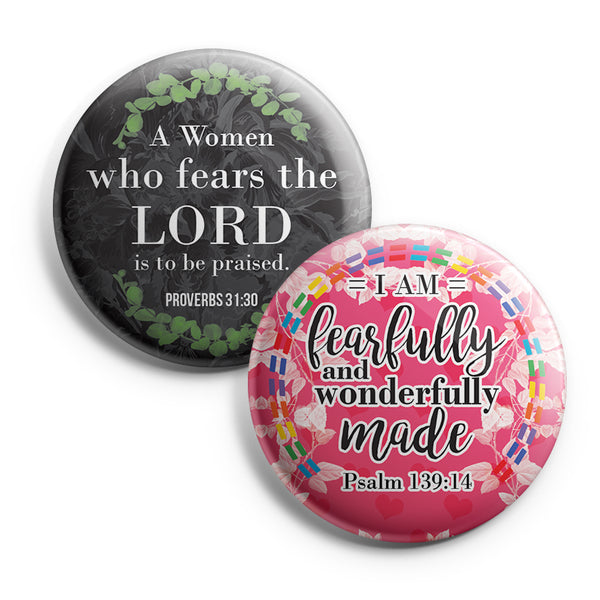 "Inspirational Pinback Buttons for Women Series 2 (10-Pack) - Large 2.25"" Pins Badge VBS Sunday School Easter Baptism Thanksgiving Christmas Rewards Encouragement Gift"