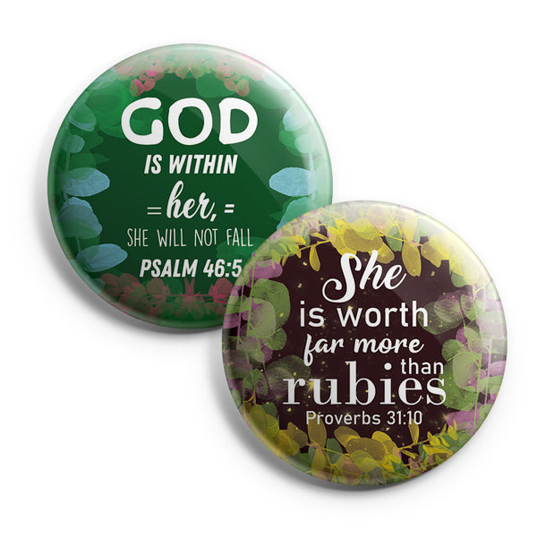 "Inspirational Pinback Buttons for Women Series 2 (10-Pack) - Large 2.25"" Pins Badge VBS Sunday School Easter Baptism Thanksgiving Christmas Rewards Encouragement Gift"