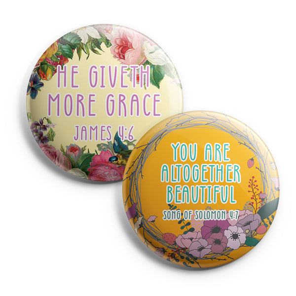 "Inspirational Pinback Buttons for Women Series 4 (10-Pack) - Large 2.25"" Pins Badge"