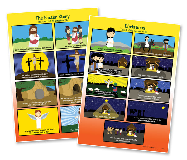 Bible Story Series 2 Educational Learning Posters (24-Pack)