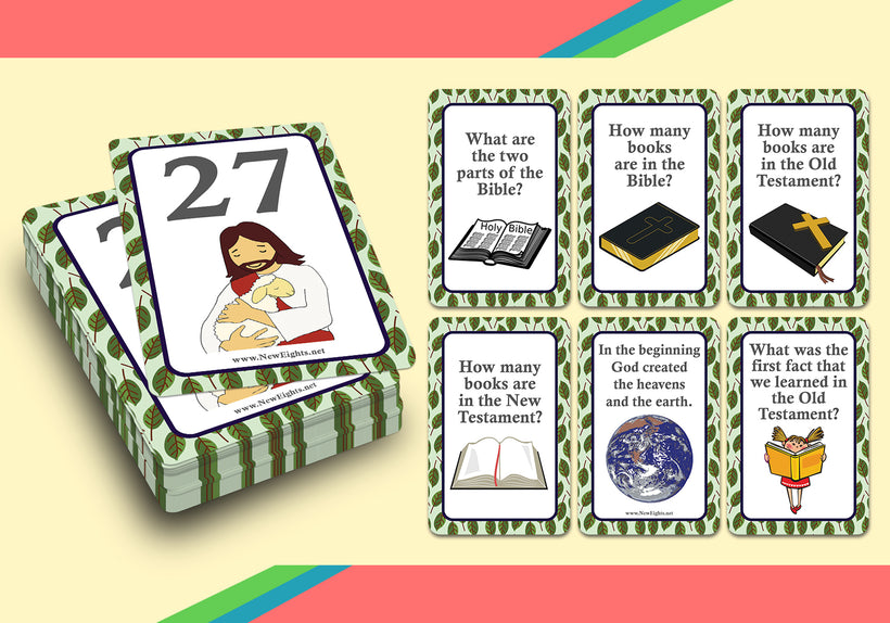 Children Christian Learning Cards - Bible Verses Learning Cards