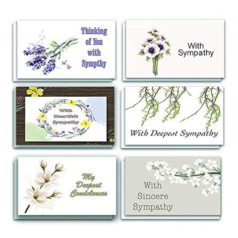 NewEights Sympathy Cards (Calming Design (12-Pack) Bulk Cards To Comfort Your Loved Ones and Friends In Their Deepest Need