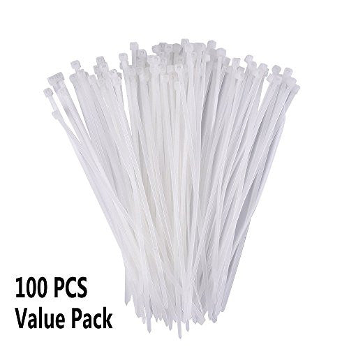 Self Locking Nylon Cables Ties 100pcs Pack (Clear 7.8inch)