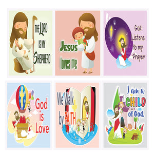 Children Christian God Is Love Affirmation Stickers - 20 Sheets