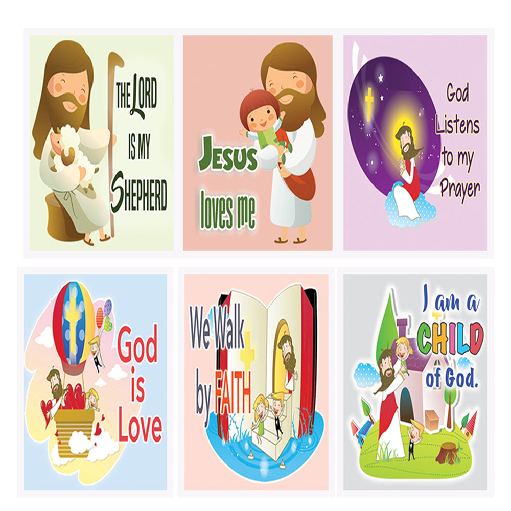 Kids Christian Stickers (10 Sheets)- God Is Love Affirmation Bible Verses - for Journal Planner Sticky Notes Scrapbooking Party Favors Decor - Stocking Stuffers for Boys Girls Children