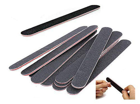 New8Beauty Nail Files Emery Board 24-Pack (100/180 Grit) Black - Nail Buffering Files