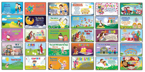 Inspirational Bible Verses Flash Cards NIV Version NIV Flashcards (30 cards x 2 set ) - Effective Illustrations for Kids