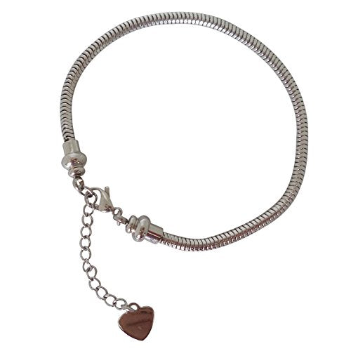 316L Stainless Steel European Style Charm Bracelet Chain with Gift Box - High Quality Master Starter Bracelet - 7 inches - Compatible Fits Pandora Beads - Perfect Present for Birthday Christmas Mother Day Anniversary Holiday - Best Gift For Girls Teen Gir