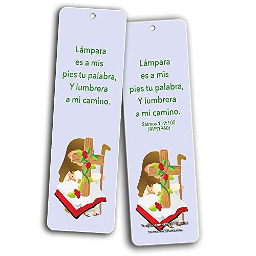 Spanish Christian Bible Verses Bookmarks Cards - God is Love (30-Pack) - Stocking Stuffers Kids Boys Girls Easter Day Birthday Thanksgiving Christmas Church Supplies