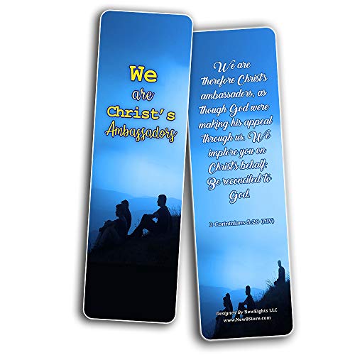 Scriptures Cards Bookmarks About Evangelism (30 Pack) - Stocking Stuffers Devotional Bible Study - Church Ministry Supplies Teacher Classroom Incentive Gifts