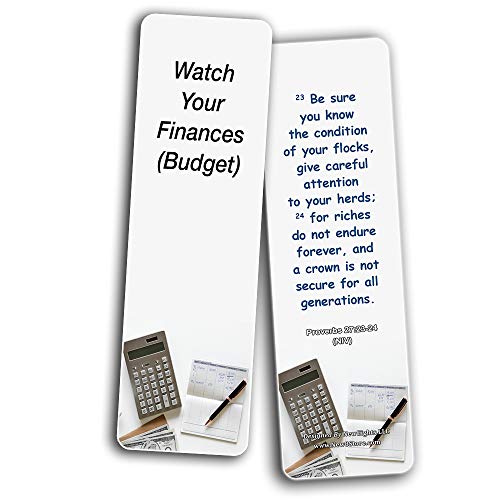 Christian Bookmarks for Biblical Financial Principles Series 4 (60 Pack) - Perfect Giftaway for Sunday School and Ministries