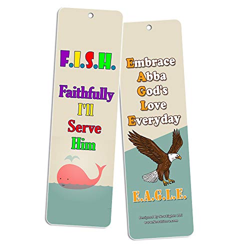 Christian Kids Bookmarks Cards Depend on God (30-Pack) - Bible Colorful Bookmarker for Children - Great Stocking Stuffers for Easter Baptism Thanksgiving Christmas Sunday School