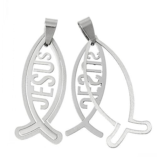 NewEights Jesus Fish Pendant Ball Bead Chain