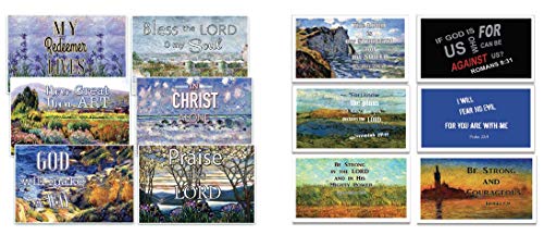 Assorted Christian Postcards Series 1- NEPC1007 x 2 sets & NEPC1005 X 2 sets (24-Pack) - Variety Encouraging postcards
