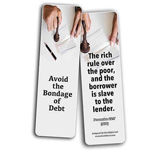 Christian Bookmarks for Biblical Financial Principles Series 4 (60 Pack) - Perfect Giftaway for Sunday School and Ministries