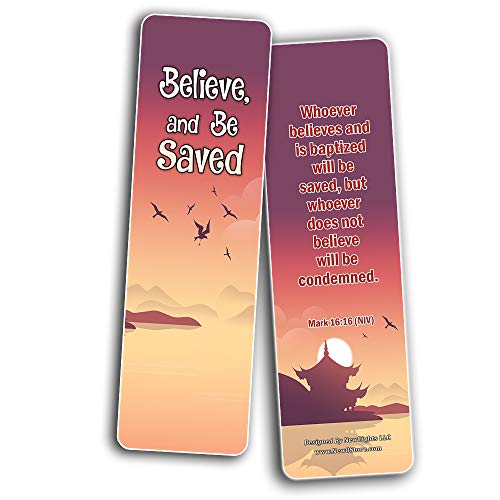 Salvation Scriptures Cards Bookmarks for Kids (60 Pack) - Perfect Gift away for Sunday School and Ministries