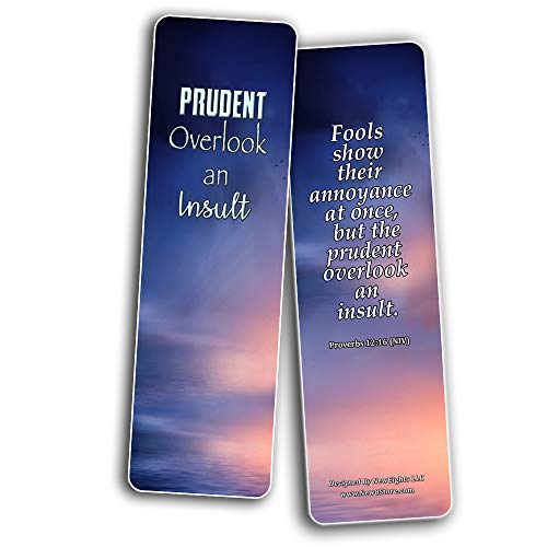 Bible Verses Bookmarks About Controlling Our Emotions (60-Pack) - VBS Sunday School Easter Baptism Thanksgiving Christmas Rewards Encouragement Gift Motivational Cards Scriptures