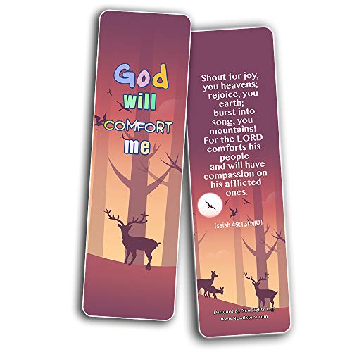 Christian Bookmarks for Kids - Encouraging God's Promises (60 Pack) - Perfect Gift away for Sunday School and Ministries - VBS Sunday School Easter Baptism Thanksgiving Christmas Rewards Encouragement