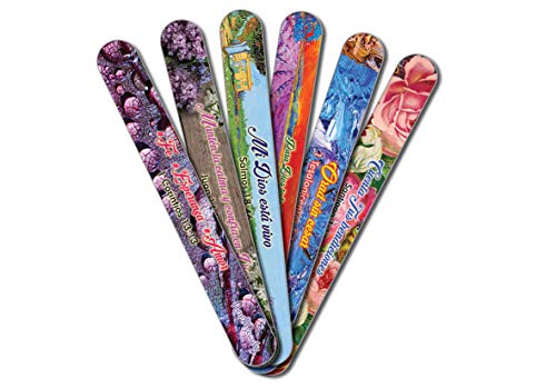 Spanish Christian Emery Board - Faith Hope Love (24-Pack) - 150/150 Grit Colorful Nail File - Nail Spa Party Favors Supplies - Best Stocking Stuffers Gift for Girls Women Kids Mom Girlfriend -