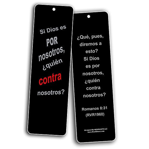 Spanish Religious Bookmarks Cards - Be Strong (12-Pack) RVR 1960 - Marcador de Libros Cristianos Para Hombres Mujeres - Bible Scripture Prayer Cards - War Room D‚cor for Adults Men Women Teens Kids