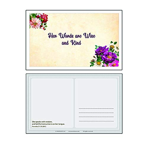 Bible Verses About Virtuous Woman Postcards (60-Pack) - Variety Encouraging Postcards
