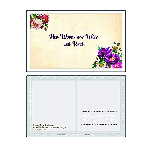 Bible Verses About Virtuous Woman Postcards (30-Pack) - Perfect Giveaway for Ministries and Sunday Schools