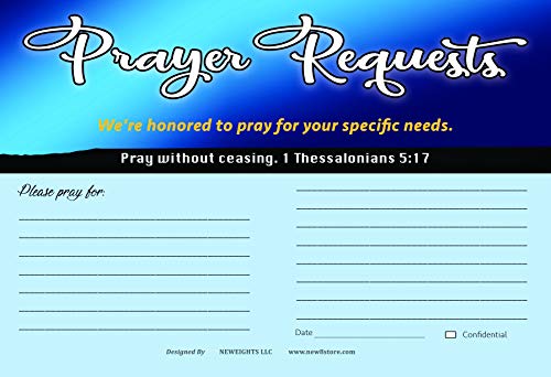 Church Visitor Card and Prayer Request Card Set A (60-Pack) - Single Design Prayer Request and Church Member Information