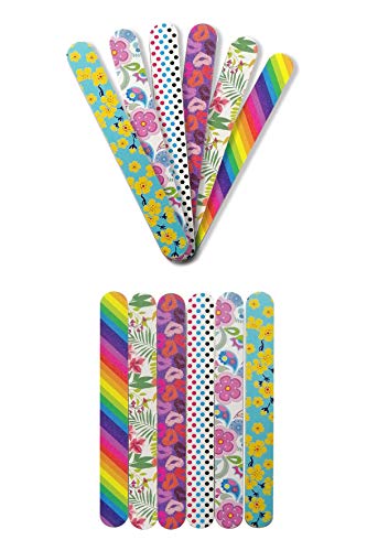 New8Beauty Nail Files Emery Board - Nail Spa Party Favors Supplies (24-Pack) - Nail Spa Party Favors Supplies - Best Stocking Stuffers Gift for Girls Women Kids Mom Girlfriend - Manicure Pedicure