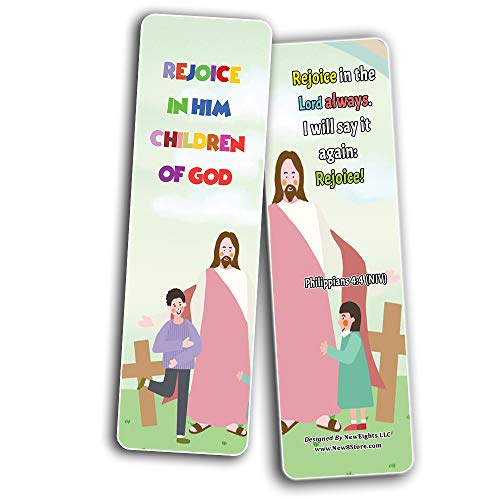 Popular Bible Verses about Rejoice Bookmarks Cards (60-Pack) - Perfect Giveaways for Sunday School, VBS and Children's Ministry