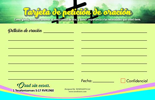 Spanish Church Visitor Card and Prayer Request Card Set B (60-Pack) - Prayer Request Cards in Spanish Assorted Bulk Pack - Collect and Support Church Members