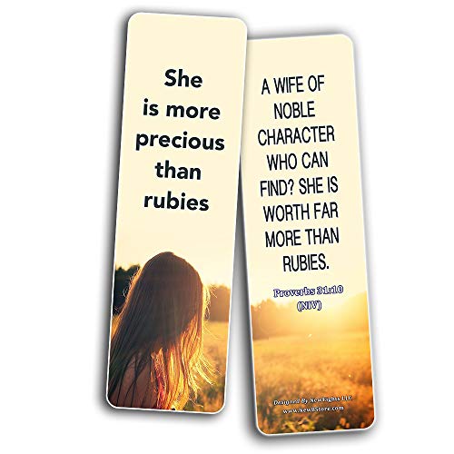 Bible Verses About Virtuous Woman (60 Pack) - Perfect Giveaways for Sunday School and Ministries Designed to Inspire Women