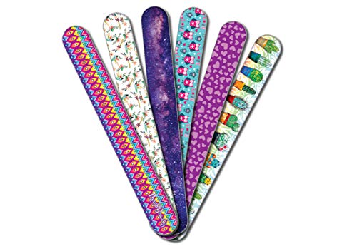 New8Beauty Emery Board Colorful (24-Pack) - For Manicure Pedicure - Keep Your Fingernails and Toenails in Tip-top Shape - Great Stocking Stuffers