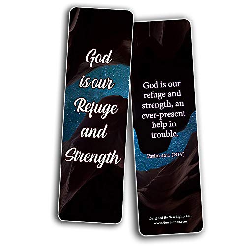 Encouraging Scriptures Bookmarks About God's Protection And Inspire Godly Courage (30-Pack) - Church Memory Verse Sunday School Rewards - Christian Stocking Stuffers Birthday Assorted Bulk Pack