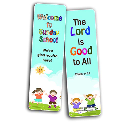 Welcome to Sunday School Bookmarks Cards Series 1 (60-Pack) - Perfect Giveaways for Ministries Designed to Encourage and Motivate Children