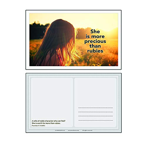 Bible Verses About Virtuous Woman Postcards (30-Pack) - Perfect Giveaway for Ministries and Sunday Schools