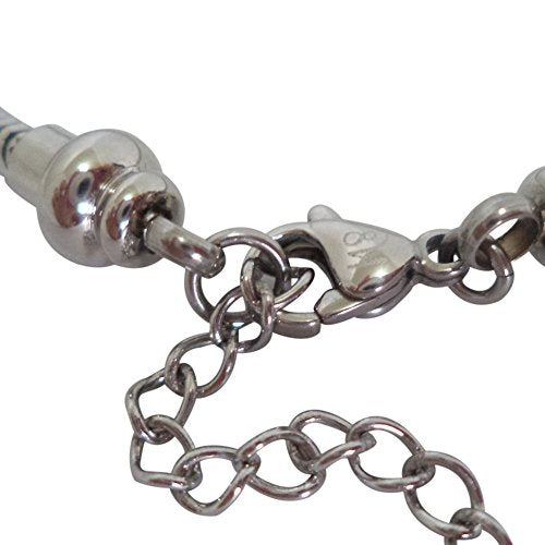 316L Stainless Steel European Style Charm Bracelet Chain with Gift Box - High Quality Master Starter Bracelet - 7 inches - Compatible Fits Pandora Beads - Perfect Present for Birthday Christmas Mother Day Anniversary Holiday - Best Gift For Girls Teen Gir