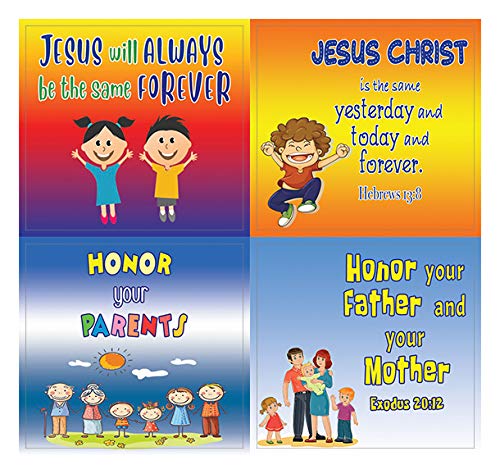 Bible Verses Every Kid Should Know Stickers (20-Sheet) - Great Giftaway Stickers for Ministries