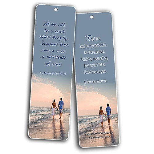 Bible Verses About Marriage Bookmarks (60 Pack) - Great Reminder from the Bible to Maintain a Healthy Marriage Love Relationships for Husband and Wife Couple